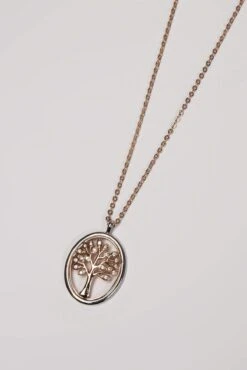 Oval Tree Of Life Pendant In Rose Gold