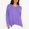 Oversized V-Neck Jumper In Purple -Fashion Clothing Accessories Store carraig donn oversized v neck jumper in purple 951608
