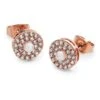 Pave Circle With Pearl Centre Earrings