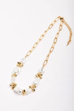 Pearl And Gold Beaded Necklace