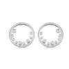 Petite Circular Earrings With Clear Stones -Fashion Clothing Accessories Store carraig donn petite circular earrings with clear stones 666602