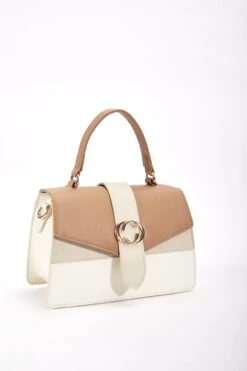 Petite Contrast Tote Bag In Beige -Fashion Clothing Accessories Store carraig donn petite contrast tote bag in beige 111798