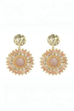 Pink Aventurine Gemstone Statement Earrings 6 Pink Aventurine Gemstone Statement Earrings -Fashion Clothing Accessories Store carraig donn pink aventurine gemstone statement earrings 332105