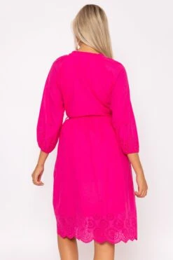 Pink Broderie Midi Dress -Fashion Clothing Accessories Store carraig donn pink broderie midi dress 436526