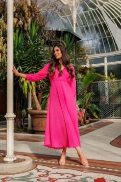 Pink Hannah Midi Dress -Fashion Clothing Accessories Store carraig donn pink hannah midi dress 650455