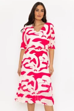 Pink Printed Michaela Dress 16 Pink Printed Michaela Dress -Fashion Clothing Accessories Store carraig donn pink printed michaela dress 730666