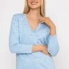 Plain Knit Sweater With Diamonte Detail In Blue -Fashion Clothing Accessories Store carraig donn plain knit sweater with diamonte detail in blue 432501