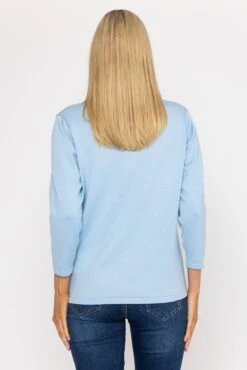 Plain Knit Sweater With Diamonte Detail In Blue 9 Plain Knit Sweater With Diamonte Detail In Blue -Fashion Clothing Accessories Store carraig donn plain knit sweater with diamonte detail in blue 760684