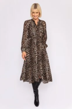 Pleated Midi Dress In Animal Print 16 Pleated Midi Dress In Animal Print -Fashion Clothing Accessories Store carraig donn pleated midi dress in animal print 254197