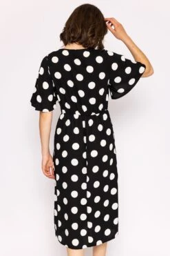 Polka Dot Dress In Black -Fashion Clothing Accessories Store carraig donn polka dot dress in black 511290