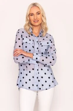 Polka Dot Shirt In Sage