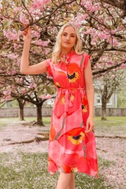 Poppy Floral Printed Midi Dress -Fashion Clothing Accessories Store carraig donn poppy floral printed midi dress 828550
