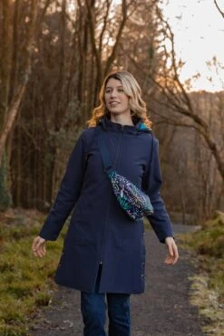 Printed Crescent Shape Crossbody In Navy -Fashion Clothing Accessories Store carraig donn printed crescent shape crossbody in navy 687797