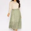 Printed Midi Skirt In Green -Fashion Clothing Accessories Store carraig donn printed midi skirt in green 155170