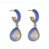 Purple Enamel And Opal Hoop Drop Earrings -Fashion Clothing Accessories Store carraig donn purple enamel and opal hoop drop earrings 167339
