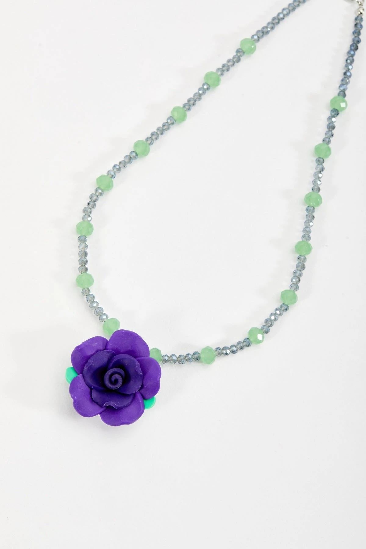 Purple Flower Necklace 5 Purple Flower Necklace - Image 3