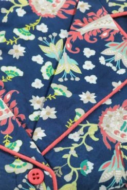 Pyjama Set With 3/4 Leg In Navy Print -Fashion Clothing Accessories Store carraig donn pyjama set with 34 leg in navy print 958215