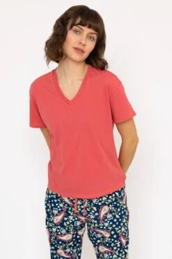 Pyjama Top And 3/4 Bottoms In Pink -Fashion Clothing Accessories Store carraig donn pyjama top and 34 bottoms in pink 445582