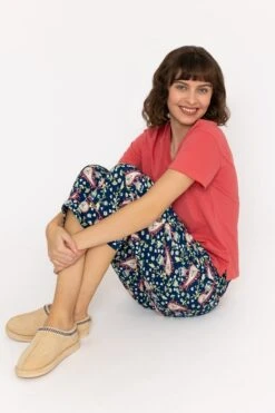 Pyjama Top And 3/4 Bottoms In Pink -Fashion Clothing Accessories Store carraig donn pyjama top and 34 bottoms in pink 523448