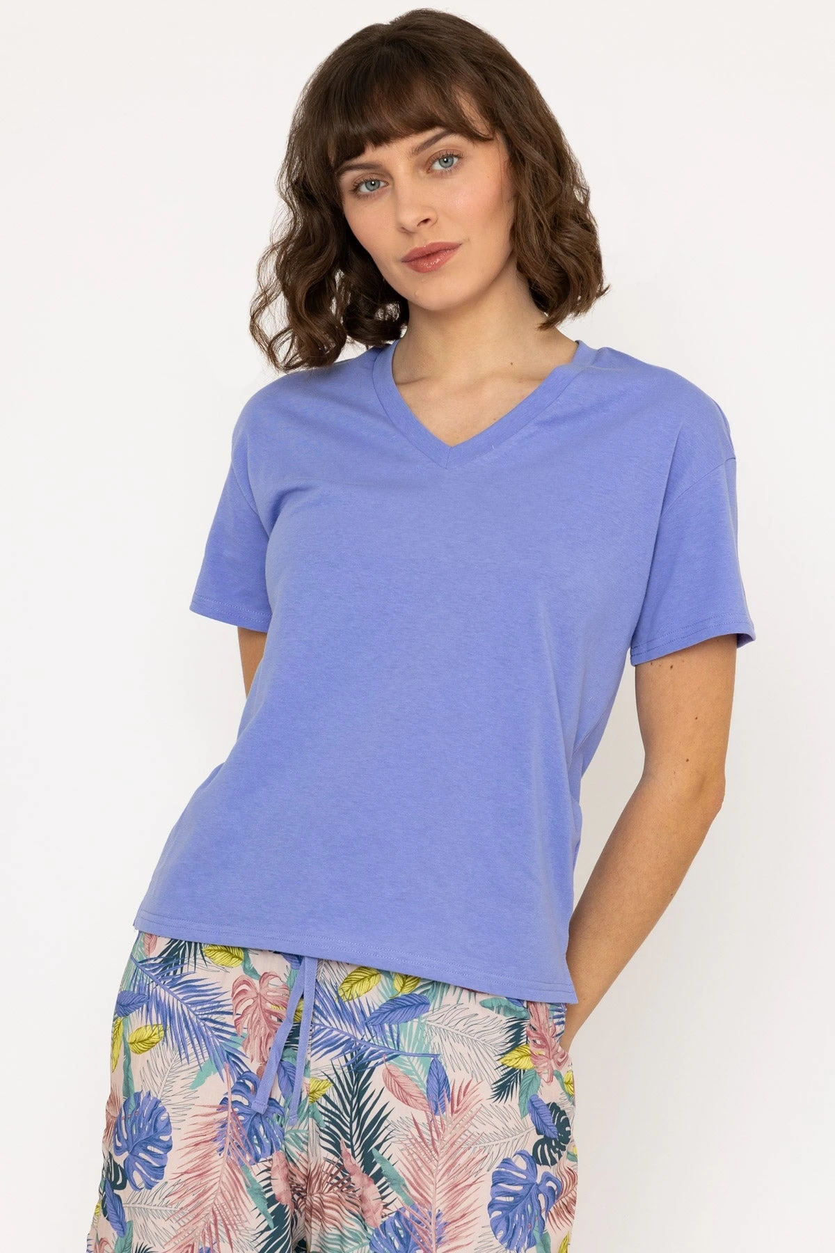 Pyjama Top And 3/4 Bottoms In Purple 6 Pyjama Top And 3/4 Bottoms In Purple - Image 4