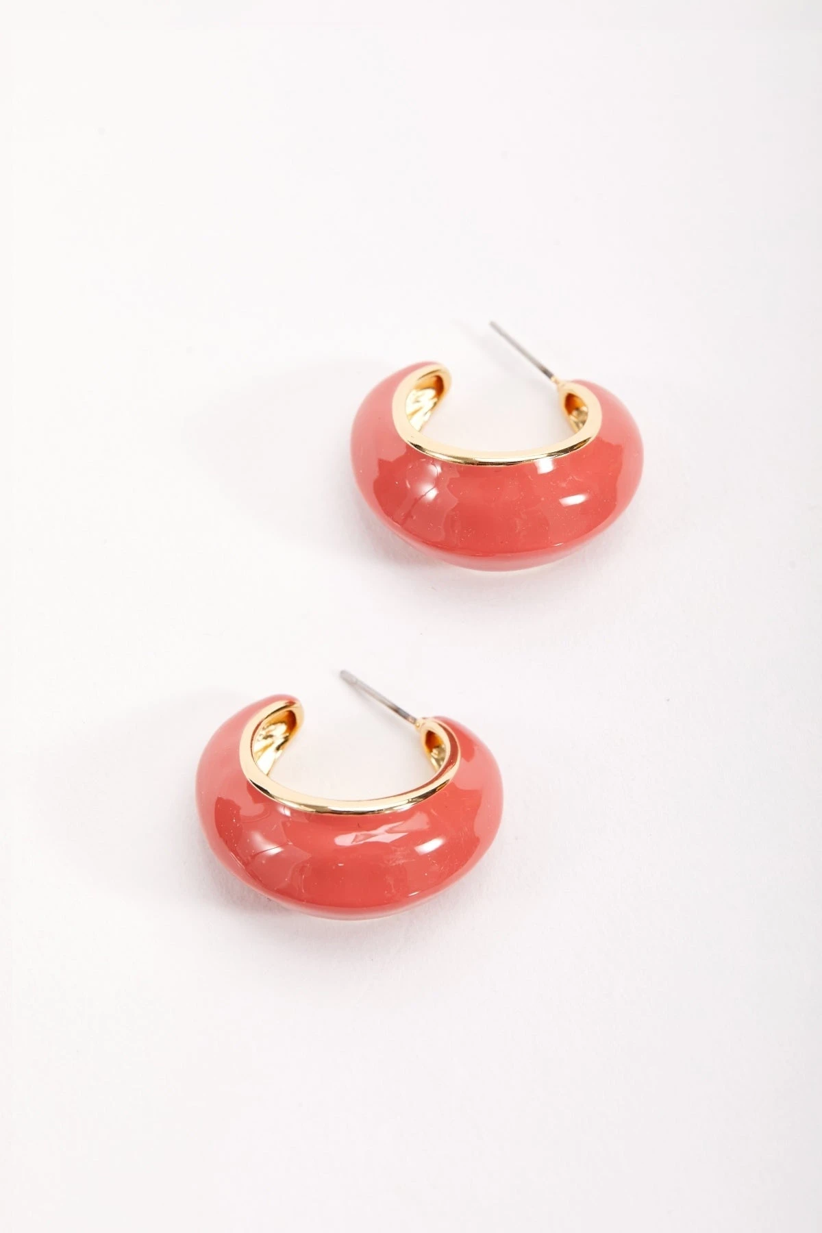 Orange Open Hoop Earrings 4 Orange Open Hoop Earrings - Image 2