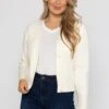 Rib Crop Cardigan In Ecru -Fashion Clothing Accessories Store carraig donn rib crop cardigan in ecru 312758