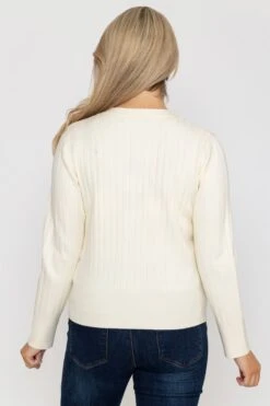 Rib Crop Cardigan In Ecru -Fashion Clothing Accessories Store carraig donn rib crop cardigan in ecru 712131