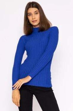 Rib Knit Top In Blue