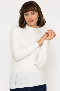 Rib Knit Top In Ecru