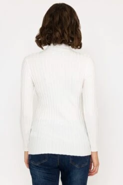 Rib Knit Top In Ecru -Fashion Clothing Accessories Store carraig donn rib knit top in ecru 778215