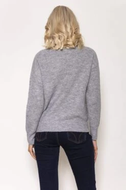 Rib Knit With Zip In Grey -Fashion Clothing Accessories Store carraig donn rib knit with zip in grey 480165