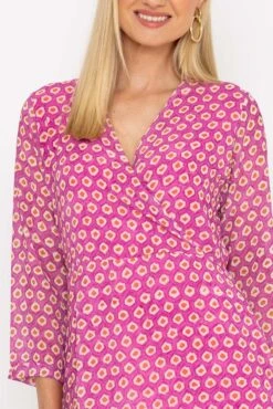 Roisin Knee Length Dress In Pink Print -Fashion Clothing Accessories Store carraig donn roisin knee length dress in pink print 258800