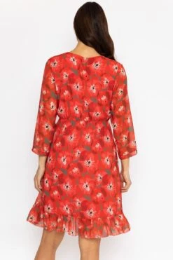 Roisin Knee Length Dress In Red Print 9 Roisin Knee Length Dress In Red Print -Fashion Clothing Accessories Store carraig donn roisin knee length dress in red print 350229