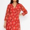 Roisin Knee Length Dress In Red Print -Fashion Clothing Accessories Store carraig donn roisin knee length dress in red print 937795