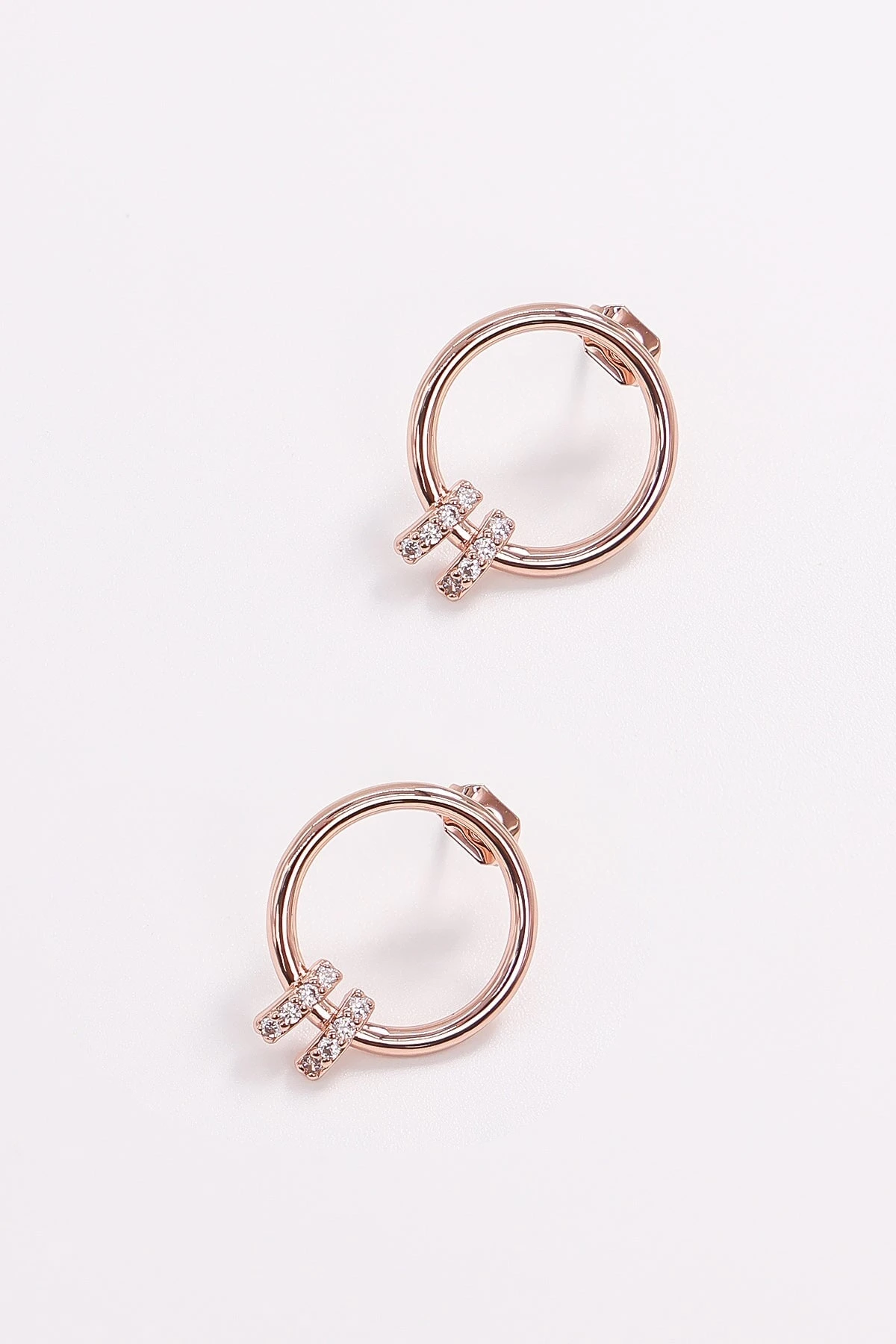 Rose Gold Double Bar Earrings 3 Rose Gold Double Bar Earrings