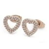 Rose Gold Double Pave Heart Earrings -Fashion Clothing Accessories Store carraig donn rose gold double pave heart earrings 510828