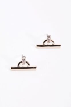 Rose Gold T-Bar Earrings