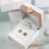 Rose Gold Tree And CZ Circle Stud Earrings -Fashion Clothing Accessories Store carraig donn rose gold tree and cz circle stud earrings 121970