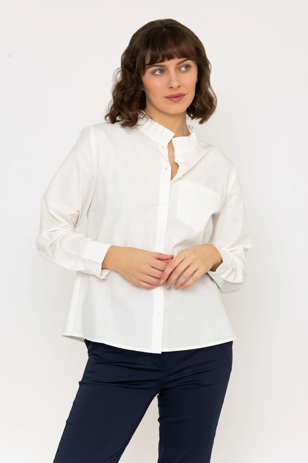 Ruffle Shirt In White 5 Ruffle Shirt In White - Image 3