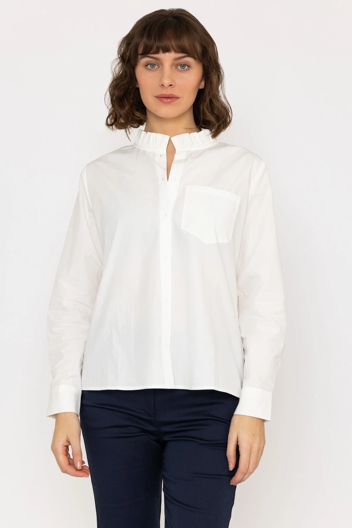 Ruffle Shirt In White 3 Ruffle Shirt In White