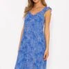 Sadie Blue Printed Midi Dress -Fashion Clothing Accessories Store carraig donn sadie blue printed midi dress 190893
