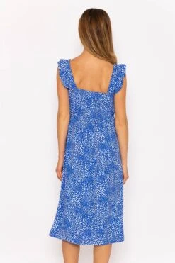 Sadie Blue Printed Midi Dress -Fashion Clothing Accessories Store carraig donn sadie blue printed midi dress 849280