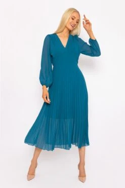 Sara Midi Dress In Teal -Fashion Clothing Accessories Store carraig donn sara midi dress in teal 745332