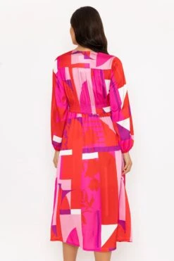 Sateen Cliodhna Midi Dress In Red -Fashion Clothing Accessories Store carraig donn sateen cliodhna midi dress in red 400554