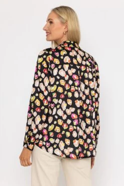 Sateen Shirt In Black Print -Fashion Clothing Accessories Store carraig donn sateen shirt in black print 284468