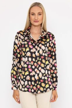 Sateen Shirt In Black Print