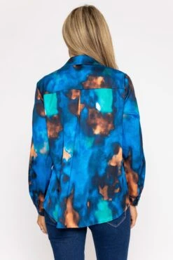 Sateen Shirt In Blue Print -Fashion Clothing Accessories Store carraig donn sateen shirt in blue print 425274