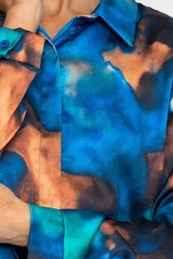 Sateen Shirt In Blue Print -Fashion Clothing Accessories Store carraig donn sateen shirt in blue print 519426