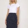Scallop Hem Skirt In Navy -Fashion Clothing Accessories Store carraig donn scallop hem skirt in navy 619116