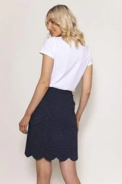 Scallop Hem Skirt In Navy 6 Scallop Hem Skirt In Navy -Fashion Clothing Accessories Store carraig donn scallop hem skirt in navy 951327